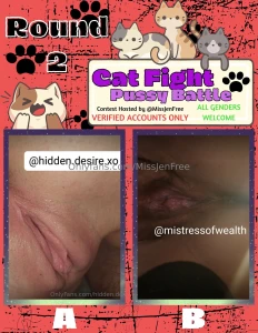 Cat fight - pussy battle round 2 swipe to see full pics a hidden