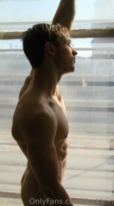 Waving to people waking by