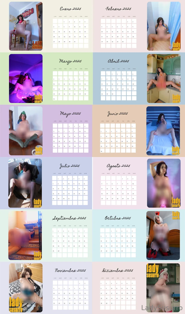 Ya esta disponible el calendario de 2025 12 fotos con calendario en part 1 