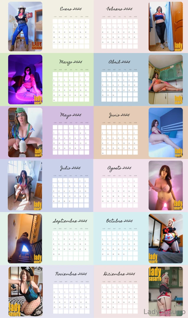 Ya esta disponible el calendario de 2025 12 fotos con calendario en 