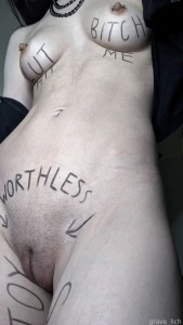 You know what to do pale petite bodywriting bdsm submissive slave part 3