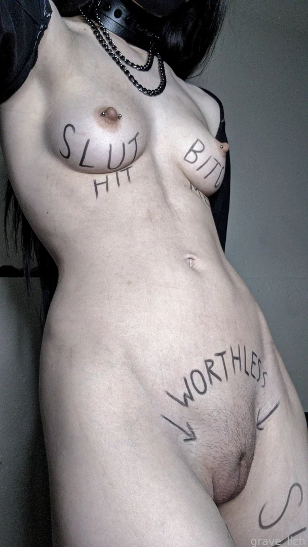 You know what to do pale petite bodywriting bdsm submissive slave part 2 