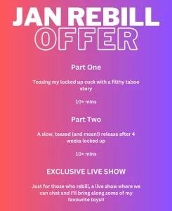 Jan rebill offer i m a little late posting this i have been away with