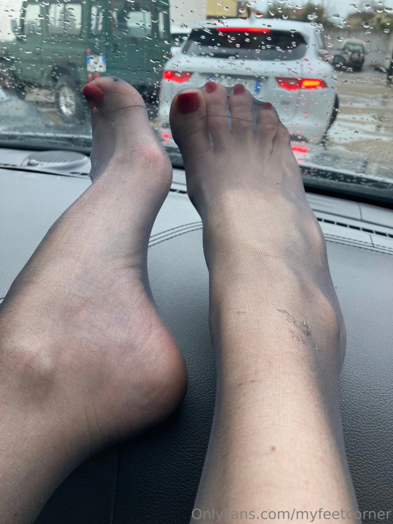 Baby worship my nylons feet while driving me home feet fetish soles 