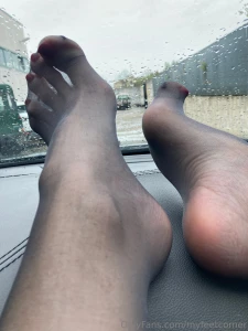 Baby worship my nylons feet while driving me home feet fetish soles part 1