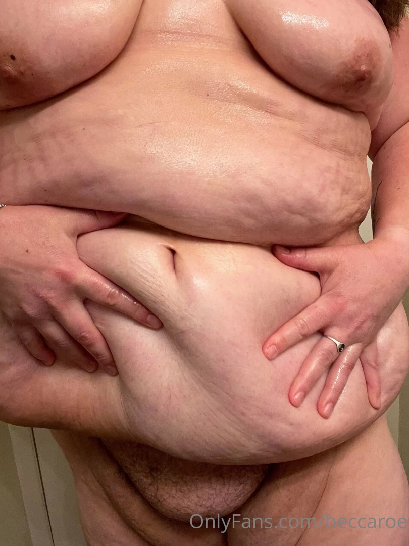 Enjoy these pictures of my oiled up belly tits and ass video soon bbw part 2 