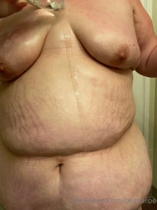 Enjoy these pictures of my oiled up belly tits and ass video soon bbw part 9