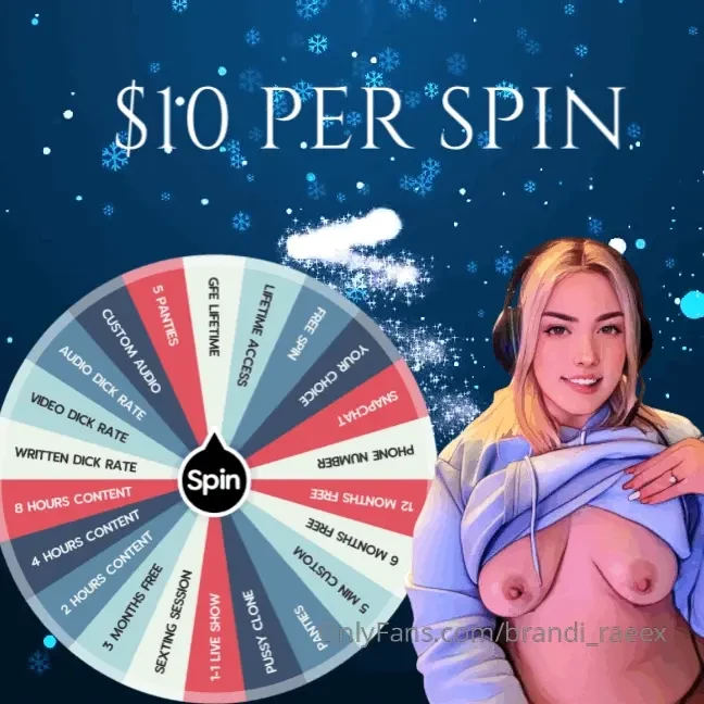 Christmas wheel spins now available 10 per spin win my pussy clone or 