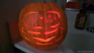 For halloween i carved the hamburger pumpkin from bob s burgers it was
