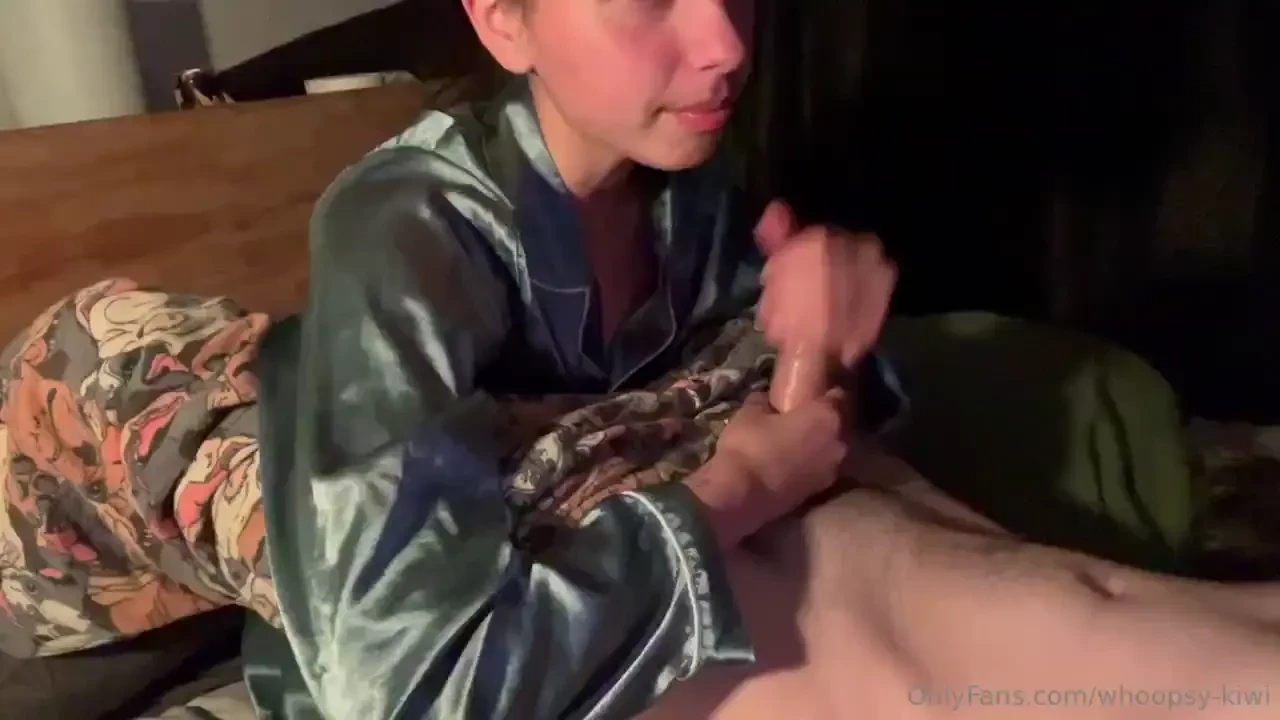 Sucking his hard cock playing with his balls and swallowing all his part 1 