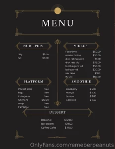 The menu part 1