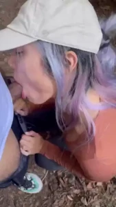 Creampied in the woods i was a good little cum slut and took on every