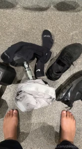 Who want em come sniff my sweaty feet and underwear after the gym bro part 2