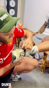 Sweaty scally worship in the gym changing rooms stumbled across two