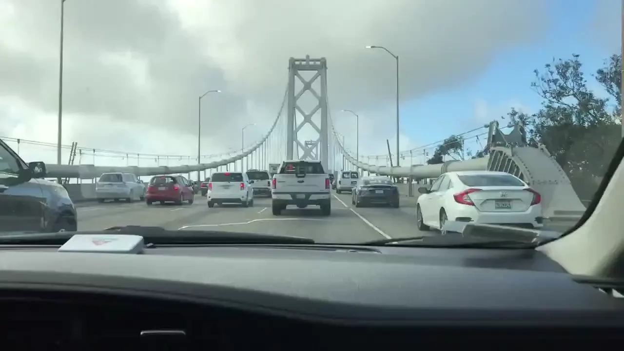 On my way to kink traveling across the golden gate bridge look 