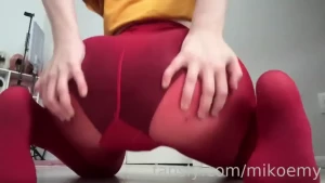 Short videos in red tights blonde sexy cute kawaii cutie shy tits part 2