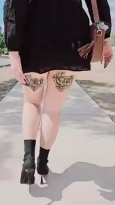 I m just walking around in a black mini dress with no panties and