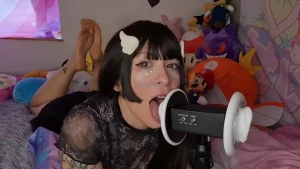 Ahegao asmr earlicking moaning and masturbating full video after ive