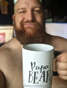 Good morning friends share a coffee with a bear