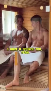 Tried to persuade str8 guy in sauna to show me his and have some play