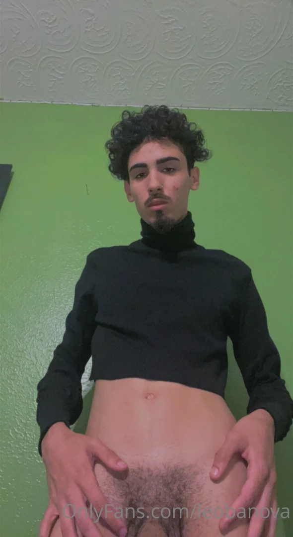 Wearing nothing but a crop top turtle neck and showing off my big part 1 