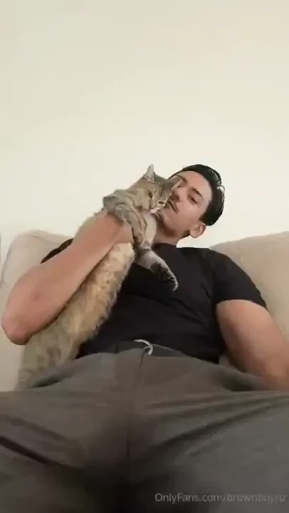 Was trying to make joi video than my cat wanted some love than she 
