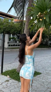 Palm trees soft breeze and me in this little dreamy dress what more do