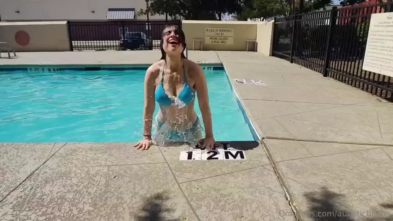 I had a fun time at the pool swimming around and flashing my titties part 1 
