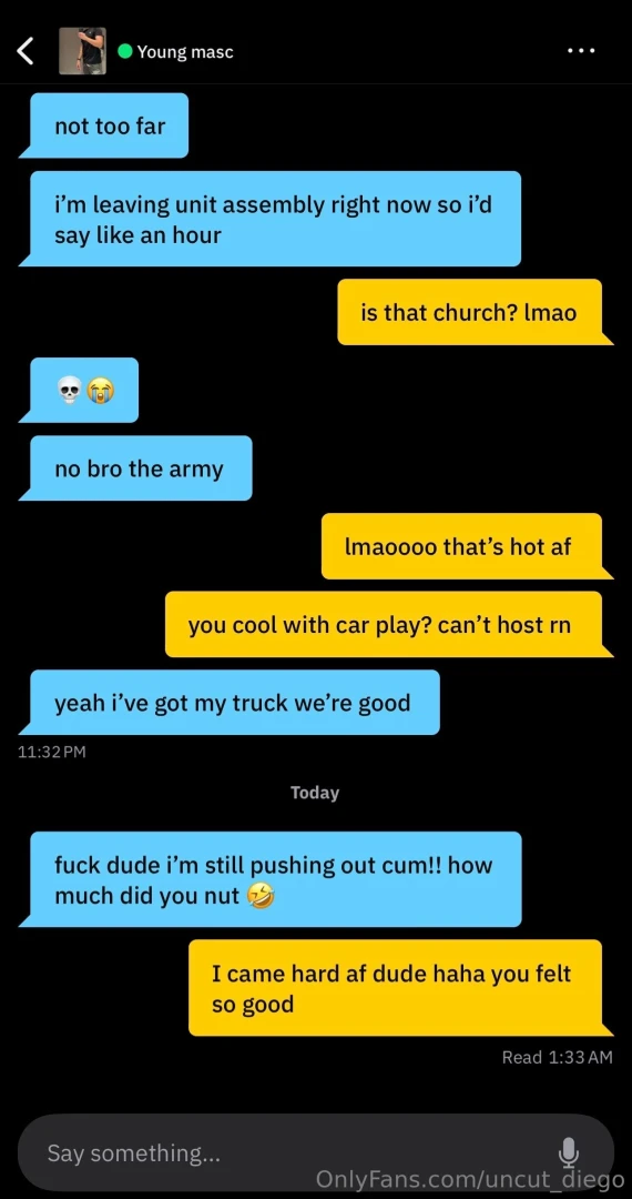 Army bro let me breed him in uniform in the back of his pickup truck a part 1 