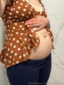 Feeling my tummy sticking out part 1