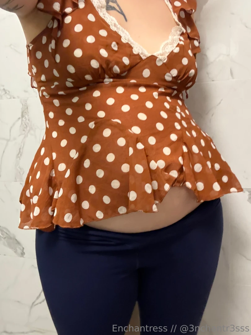 Feeling my tummy sticking out 