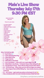 Live show july 17th 9 30 pm est 25 spin the wheel clamps oil stripping