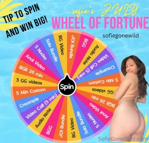 My july wheel with my high roller prizes so you re guaranteed to leave