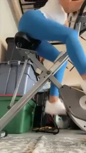 The leggings come off mid video started to get to hot