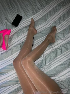 Waking up in glossy silky smooth nylon tights feels so goood have to part 6
