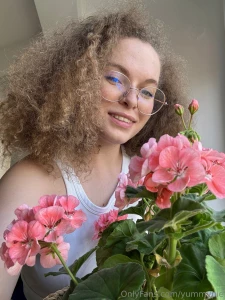 Cute girls love cute flowers