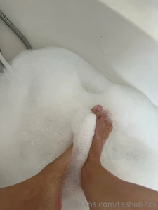 Nice soapy bath this morning you coming to scrub my back babe x