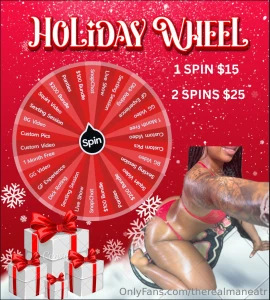New holiday wheel 25 tip 2 spins 15 tip 1 spin win everytime