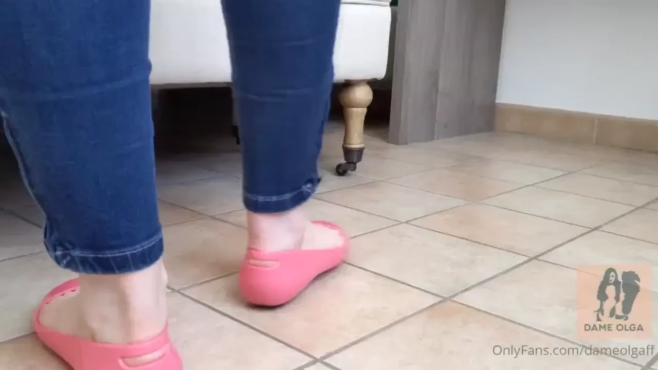 Shoejob in pink rubber flats i love rubber flats with these shoes on 