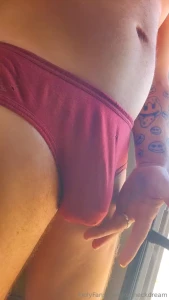 Walking around in my banana hammock because it fucking hot today leave