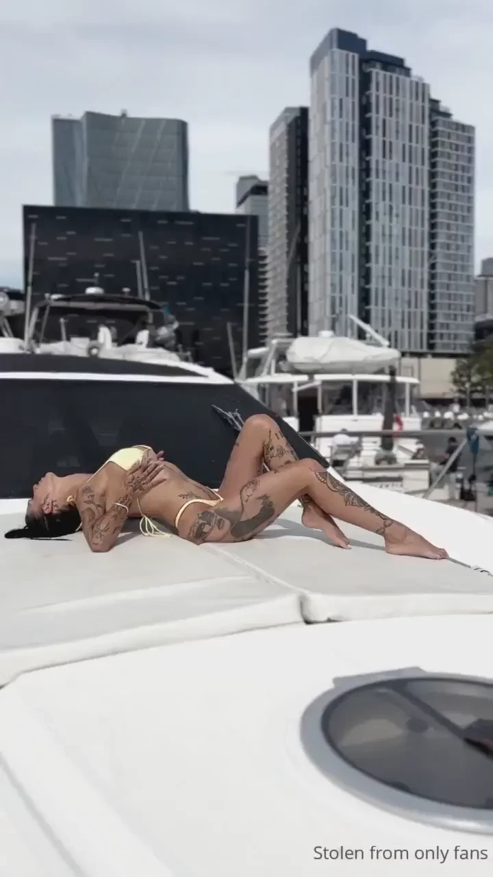 Just a girl a bikini and a yacht life is good 