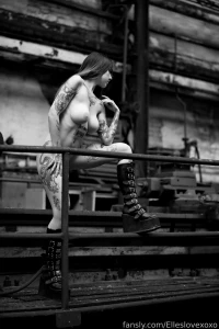 Little black and white action vintage cute bigtits fit public