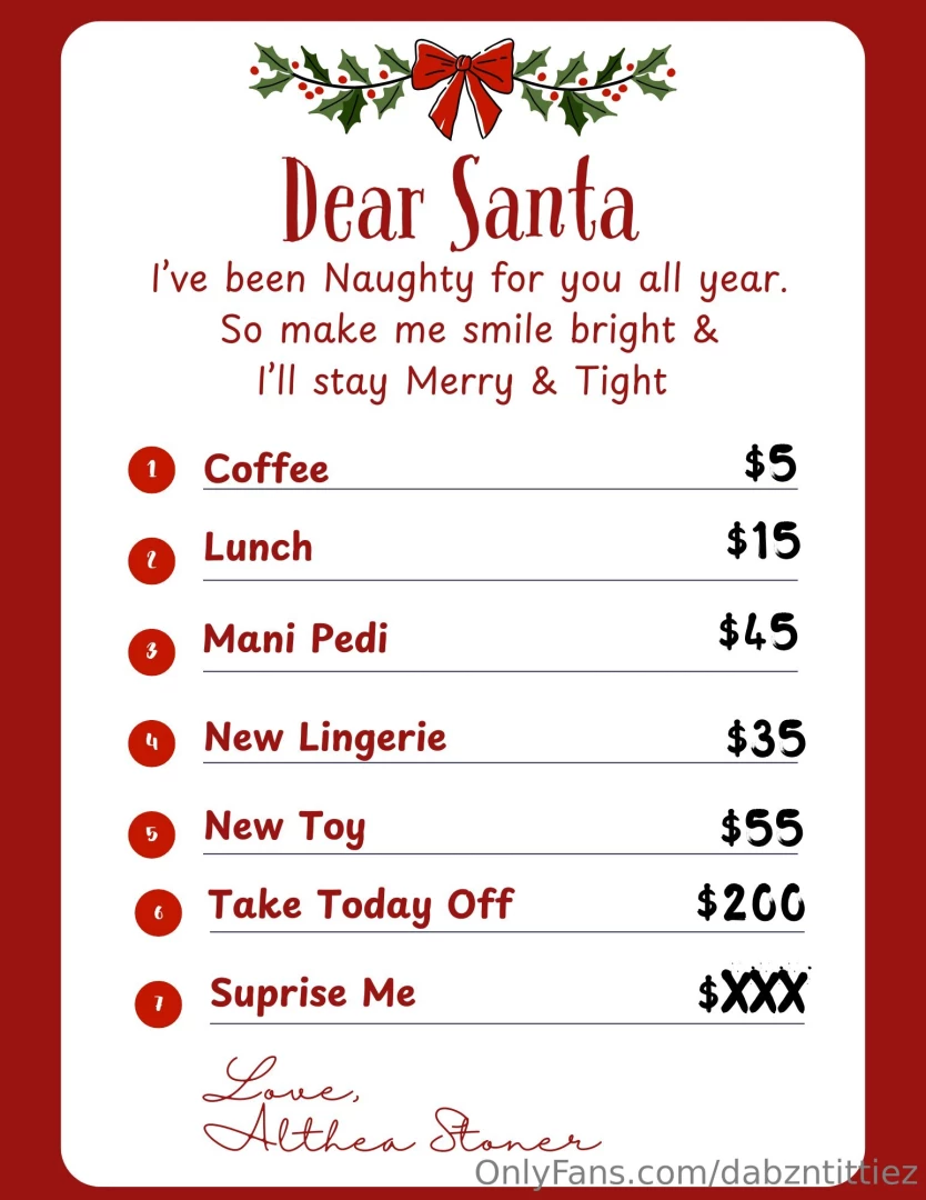 Dear santa i ve been so naughty all year will you gift me something 