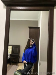 Casual vibes before hitting the road this oversized blue sweater is my