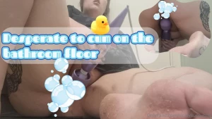 Desperately cumming on the bathroom floor plus dirty soles