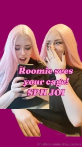 Hot roomie sees your caged cock and orders you to touch it