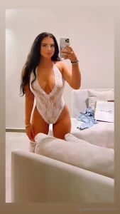 White bodysuit curve-hugging perfection what more could you want