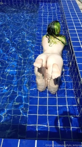 Chilling naked in the pool cause it s way too hot to even wear a part 1