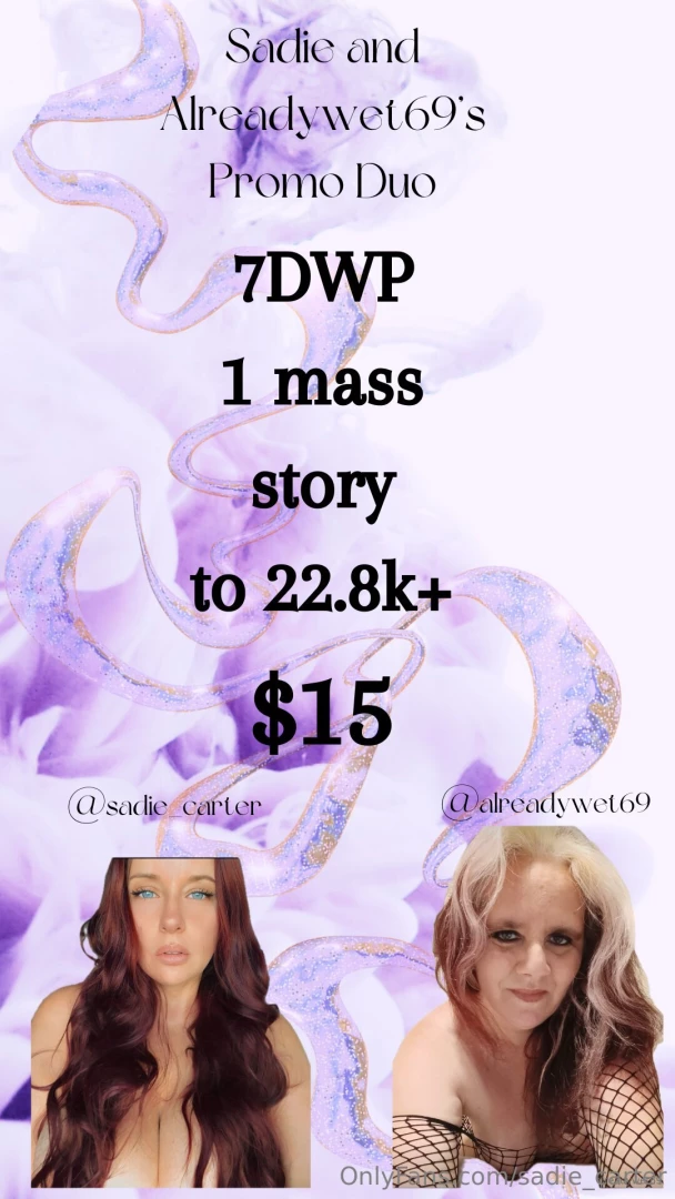 Promo on 2 pages exposure to 22 8k 15 7 day wp 1 mass dm story share part 1 