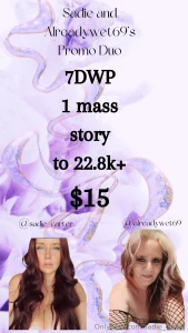 Promo on 2 pages exposure to 22 8k 15 7 day wp 1 mass dm story share part 1